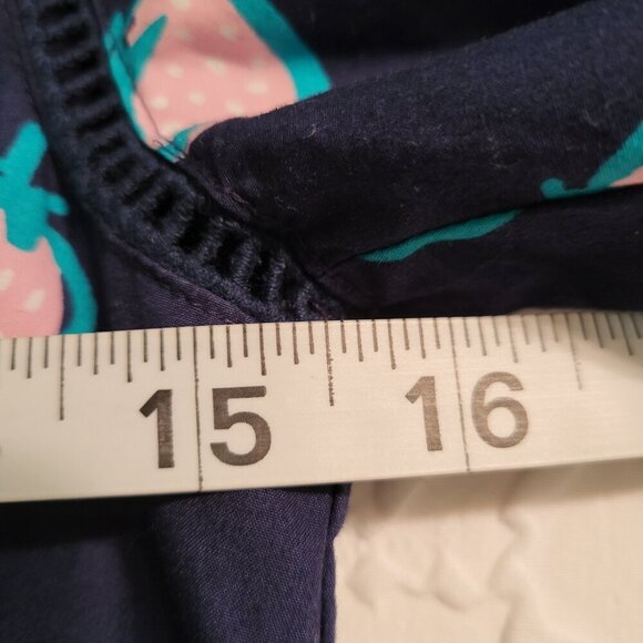 Draper James Navy Strawberry Print Midi Dress - Picture 14 of 16